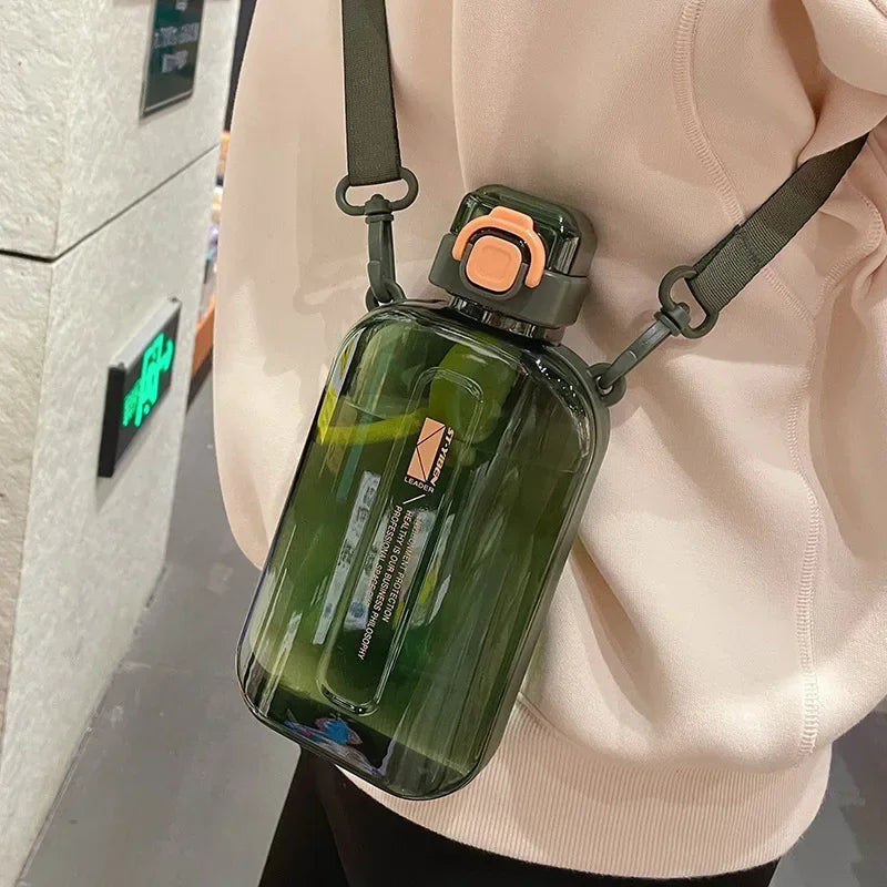 Flat Square Transparent Water Bottle