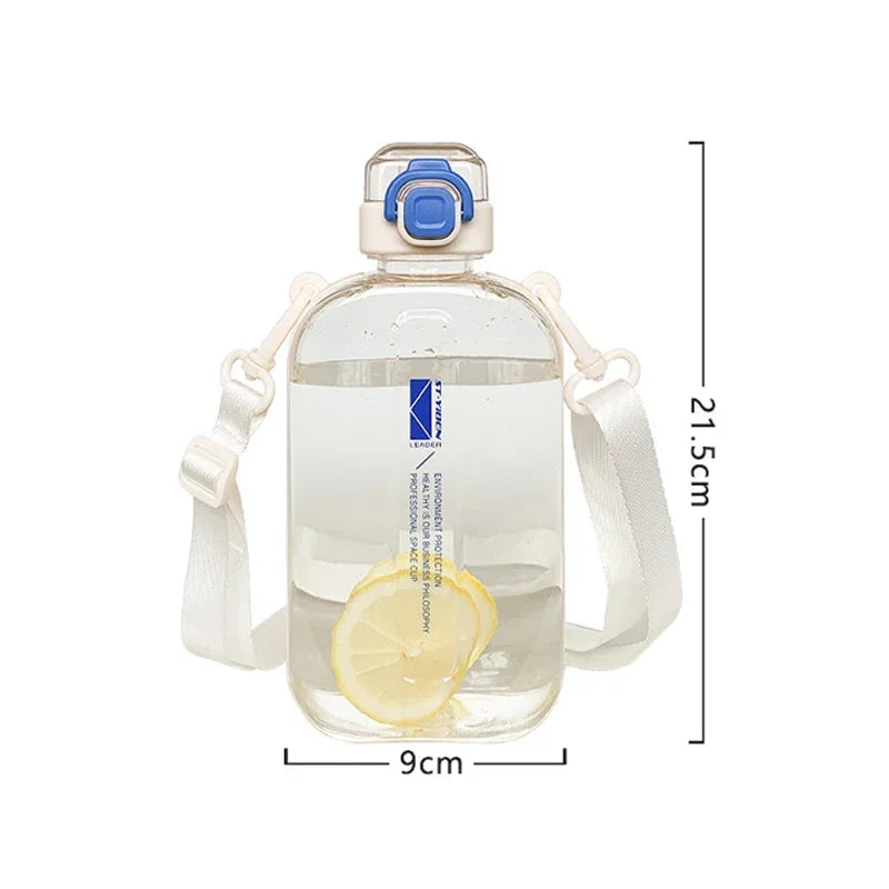 Flat Square Transparent Water Bottle